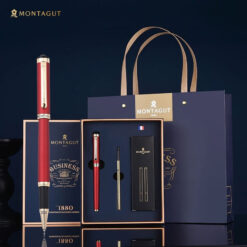 Bút ký tên cao cấp Montagut 088 chính hãng màu đỏ tặng kèm 3 ngòi, túi và hộp