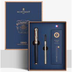 Alternative view of Bút ký tên cao cấp Montagut 088 chính hãng màu đen nắp vân tặng kèm 3 ngòi thay thế, túi và hộp