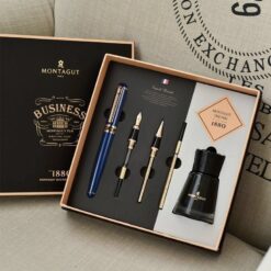 Set bút ký 5 món kèm hộp và túi đựng cao cấp màu xanh