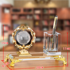 Ống đựng bút kèm đế pha lê K9 để bàn cao cấp LBWG002