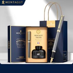 Bút mực ký tên Montagut 07 cao cấp màu xám (tặng kèm 1 lọ mực)