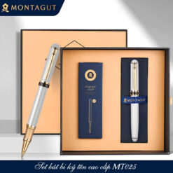 Set bút bi ký tên cao cấp MT025 màu trắng kèm 2 ngòi, hộp và túi hãng