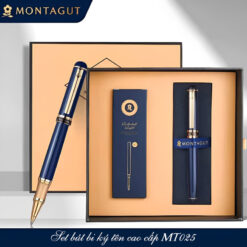 Set bút bi ký tên cao cấp MT025 màu Xanh kèm 2 ngòi, hộp và túi hãng