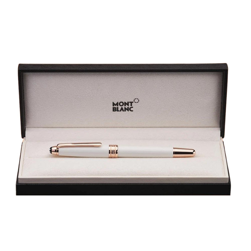 Bút bi Montblanc White Solitaire Red Gold Singapore Special Edition