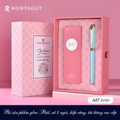 Set bút bi ký tên cao cấp MT 2060 màu xanh ngọc đính đá kèm 2 ngòi