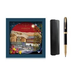 Bút bi ký tên Parker SON GT màu đen mạ vàng 18k cao cấp kèm bao da