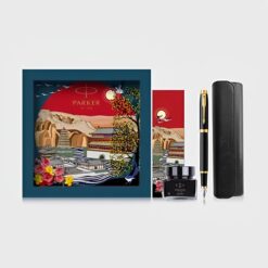 Bút máy ký tên Parker IM màu đen mạ vàng kèm bao da