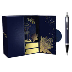 Hộp quà bút ký Parker cao cấp PK054 S-Blue tặng kèm 1 ngòi, bao da, hộp và túi hãng