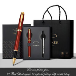 Bộ quà tặng bút ký lông bi Parker IM Red Fountain cao cấp tặng sếp, đồng nghiệp, đối tác