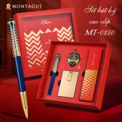 Bộ quà tặng bút ký cao cấp MT0250 màu xanh Relief