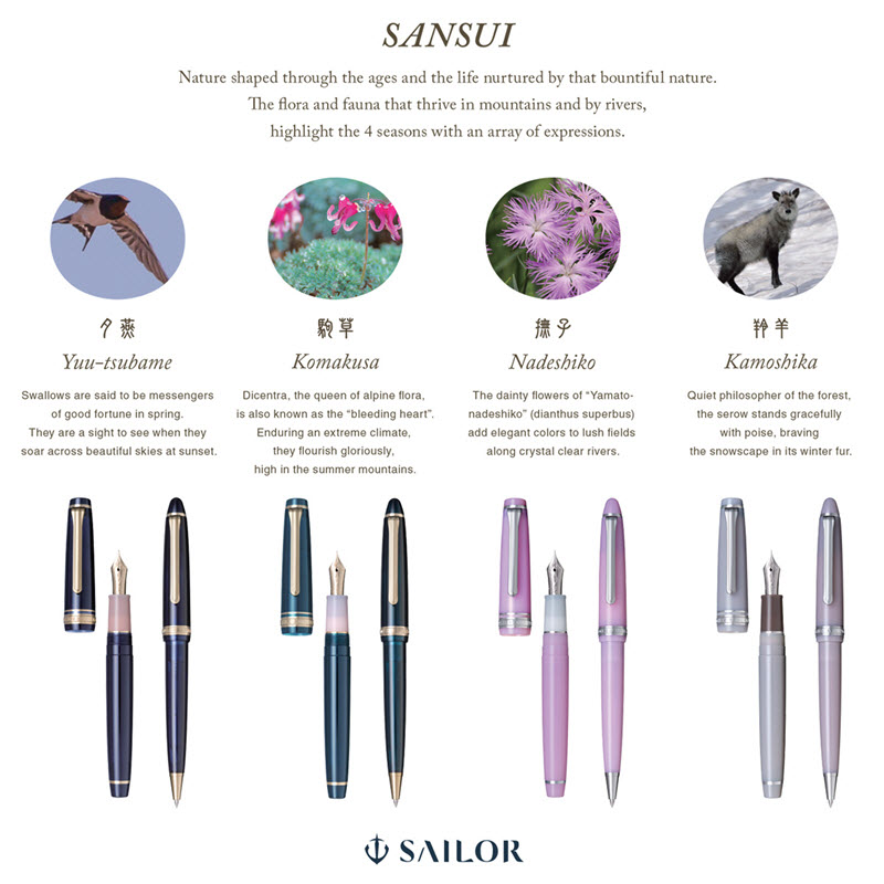 Bút Máy Ký Tên Sailor Shikiori Sansui Nadeshiko Màu Hồng Ngòi 14K - Ảnh 5