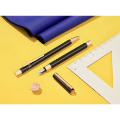 bút bi ký tên faber-castell neo slim metal black matte & rose gold 343320 (ngòi B) , 01593371 (ngòi M)