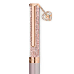 bút ký tên swarovski crystalline ballpoint, heart,pink, rose gold-tone plated 5527536-pink-os