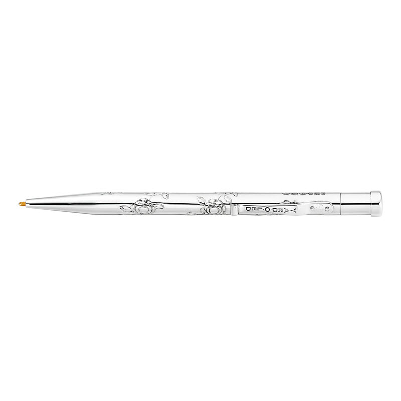 Bút Bi Ký Tên Yard-O-Led The Mayflower Bạc Sterling Họa Tiết Hoa Hồng Cổ Điển
