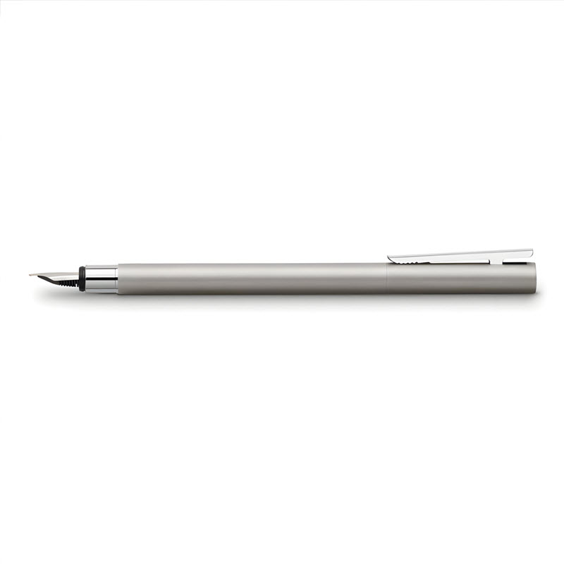 bút máy ký tên faber-castell neo slim stainless steel silver matte