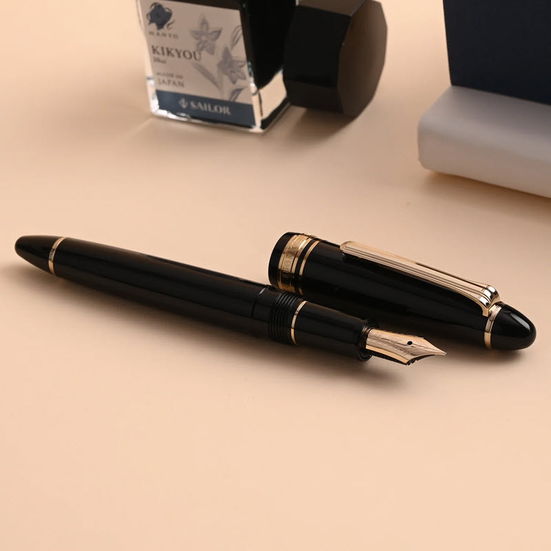 Bút Máy Ký Tên Sailor 1911L Fountain Pen GT Màu Đen Ngòi Vàng 21K Cao Cấp - Ảnh 3
