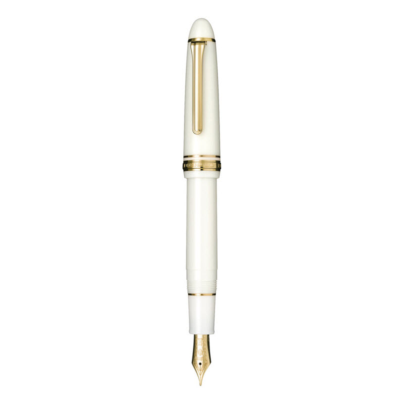 Bút Máy Ký Tên Sailor 1911L Gold Trim Màu Trắng Ngòi Vàng 21K Thanh Lịch
