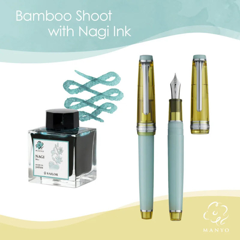 Bút Máy Ký Tên Sailor Pro Gear Slim Manyo #3 Bamboo Shoot