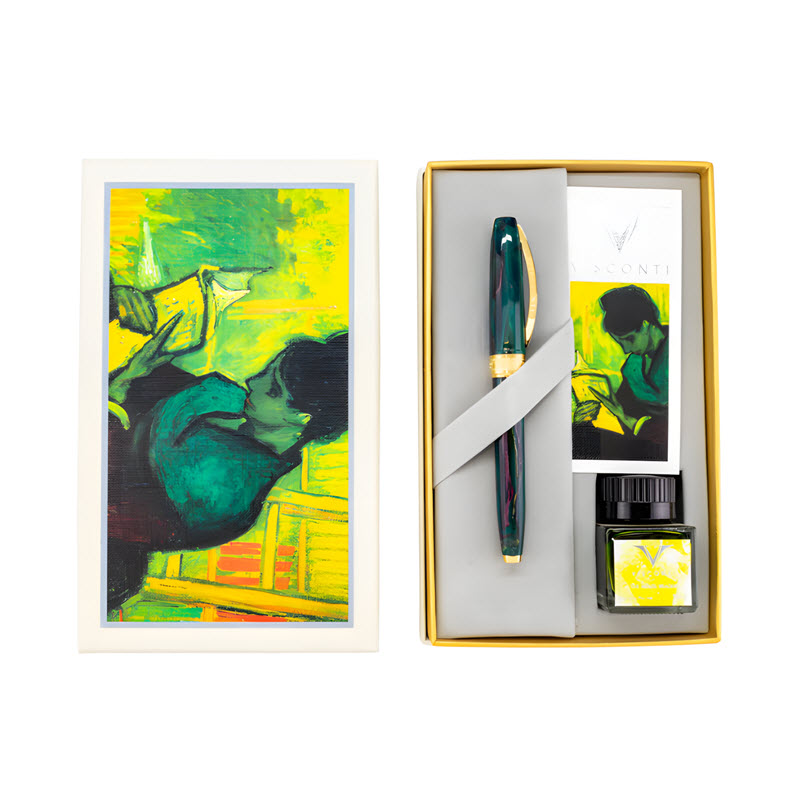 bút máy ký tên visconti van gogh the novel reader (gold plated) kp12-20-fpvm