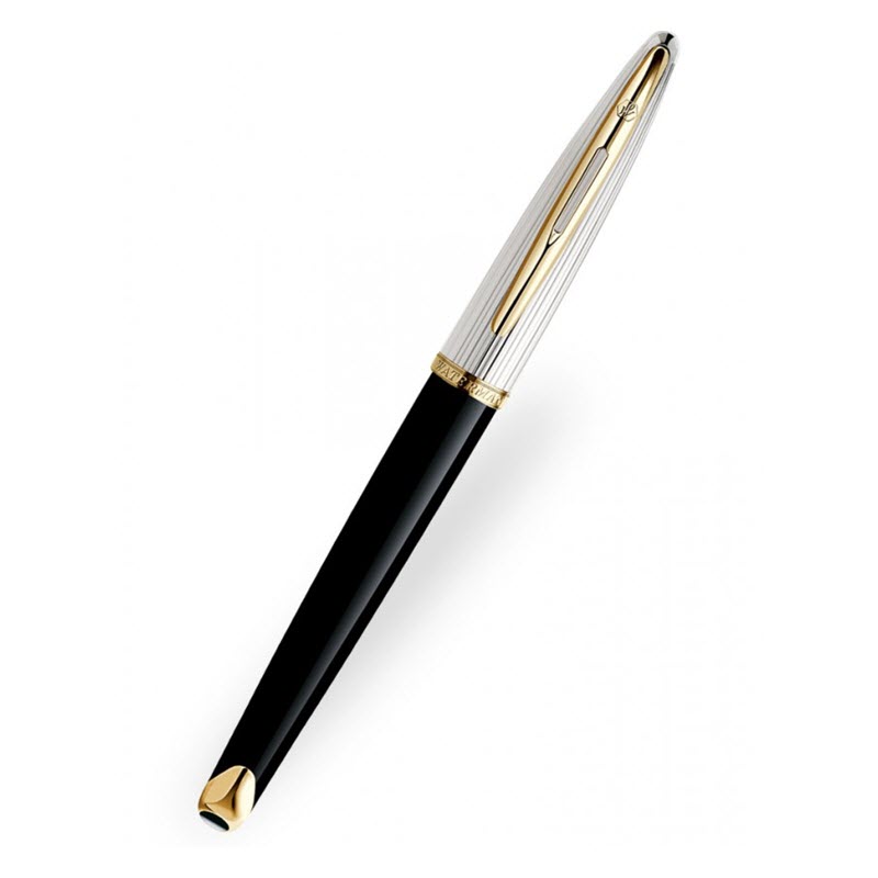 Bút Máy Ký Tên Waterman Carene DLX Black GT S0699940 Ngòi Vàng Tinh Xảo - Ảnh 3