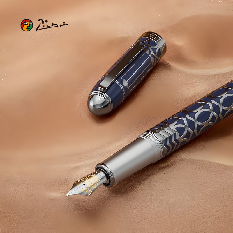 Bộ bút máy Picasso 911 màu xanh cao cấp kèm túi và hộp làm quà tặng - Ảnh 3