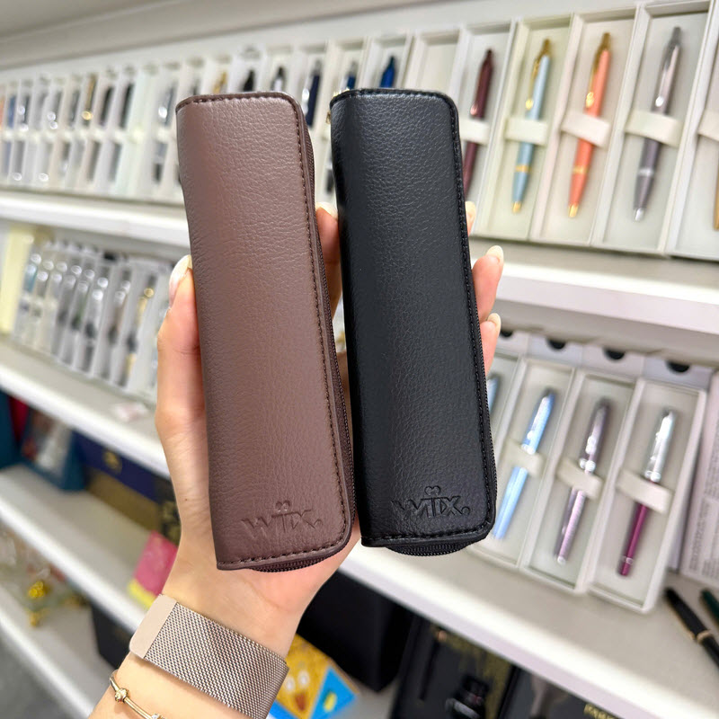 Bao da đựng bút cao cấp WA-BD001 màu nâu kèm hộp; giúp bảo vệ sản phẩm và cấu thành set quà - Ảnh 3