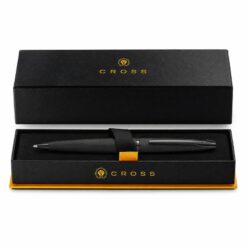 Bút Bi Cross ATX 882-44 – Thân Đen Brushed Black, PVD Đen Bóng, Ruột Medium Viết Êm Kèm Hộp Hãng Cao Cấp