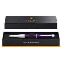 Bút Bi Cross Beverly Màu Tím AT0495-7 – Mực Gel Mượt Ruột Bi Nước #8523, Nắp Bấm Kèm Hộp Quà Cao Cấp
