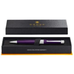 Bút Bi Cross Beverly Tím Sơn Mài AT0492-7 – Cơ Chế Xoay Đóng Mở, Ngòi Medium Kèm Hộp Quà Cao Cấp