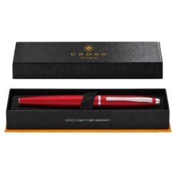 Bút Bi Cross Calais Đỏ Kim Loại Sẫm Nhám AT0115-19 – Mực Gel Viết Mượt, Thay Ruột Linh Hoạt, Kèm Hộp Quà