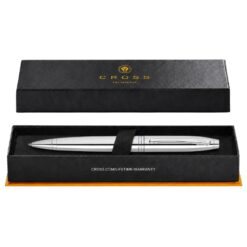 Bút Bi Cross Calais Mạ Chrome Bóng AT0112-1 – Cơ Chế Xoay Đóng Mở, Ngòi Ruột #8513 Kèm Hộp Quà Cao Cấp