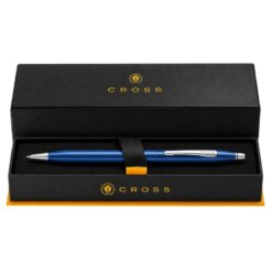Bút Bi Cross Classic Century Xanh Cobalt AT0082-169 – Vân Kim Cương, Cơ Chế Xoay, Ruột 0.7MM Kèm Hộp Hãng Cao Cấp