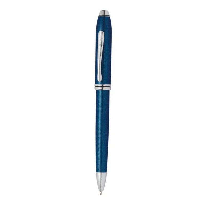 Bút Bi Cross Townsend 692TW-1 Xanh Dương Thạch Anh – Họa Tiết Kim Cương, Cơ Chế Xoay, Ngòi Trung #8513 Kèm Hộp - Ảnh 3