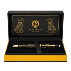 Bút Bi Cross Townsend AT0042-54 Năm Tuổi Tuất – Sơn Mài Đen Bóng, Mạ Vàng 23KT, Cơ Chế Xoay Đóng Mở Kèm Hộp Cao Cấp
