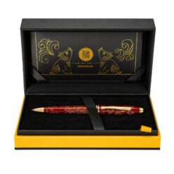 Bút Bi Cross Townsend AT0042-55 Năm Tuổi Hợi - Sơn Mài Đỏ Bóng, Họa Tiết Mạ Vàng 23KT, Cơ Chế Xoay Đóng Mở Kèm Hộp Cao Cấp