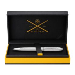Bút Bi Cross Townsend AT0042TW-1 Mạ Platinum – Khắc Họa Tiết Kim Cương, Cơ Chế Xoay, Ngòi Trung #8513 Kèm Hộp