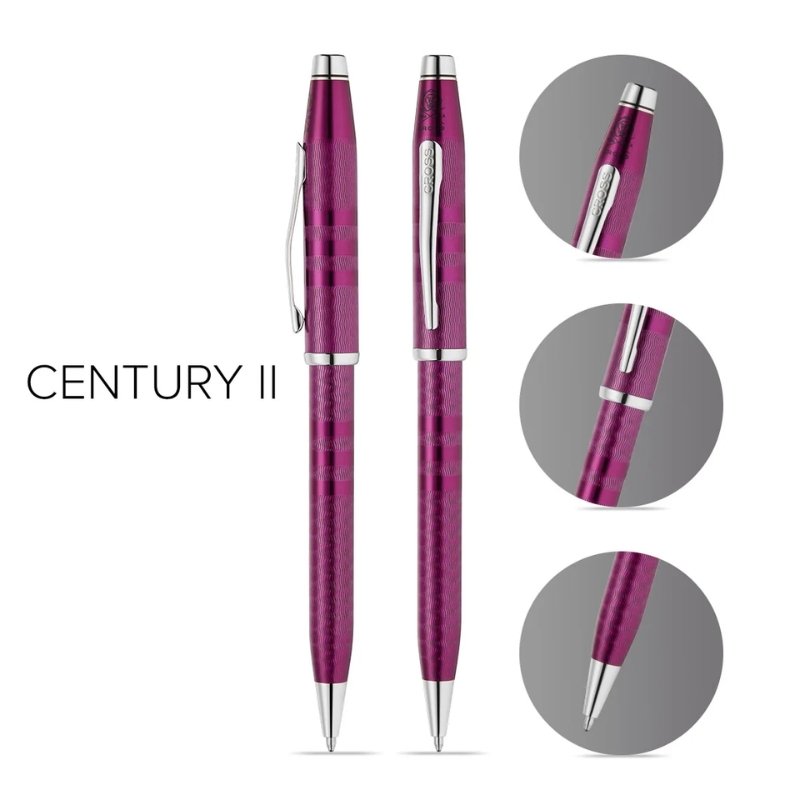 Bút Bi Khô Cross Century II AT0082WG-168 – Sơn Mài Tím Midnight Plum, Xoay Thu Ngòi, Mực Đen 0.7mm Kèm Hộp Hãng Cao Cấp - Ảnh 5