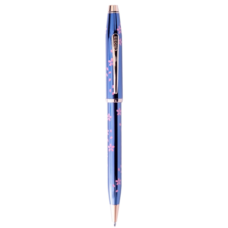 Bút Bi Khô Cross Century II Hoa Anh Đào AT0082-163 – Sơn Mài Xanh Cobalt, Xoay Thu Ngòi, Mực Khô Nhanh Kèm Hộp Hãng Cao Cấp - Ảnh 3