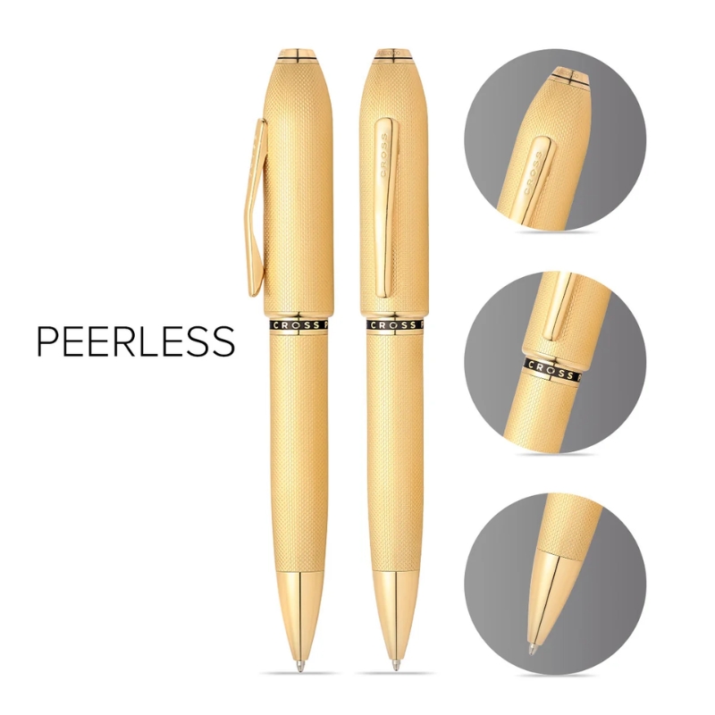 Bút Bi Khô Cross Peerless AT0702-4 – Thân Mạ Vàng 23KT, Họa Tiết Guilloché Đính Pha Lê, Xoay Thu Ngòi Tiện Lợi Kèm Hộp Cao Cấp - Ảnh 5