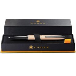Bút Bi Ký Tên Cross ATX Màu Vàng Hồng 885-42 – Rollerball Mực Gel Êm, Thay Ruột Linh Hoạt Kèm Hộp Quà