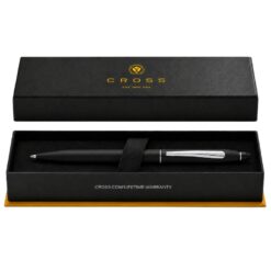 Bút Bi Ký Tên Cross Click AT0622-102 Màu Đen – Nút Bấm Nhanh Tiện Dụng, Ruột Medium, Cài Chrome Bóng, Kèm Hộp Quà