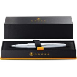 Bút Bi Nước Cross ATX Mạ Chrome 885-2 – Ngòi Rollerball, Mực Gel Đen, Thay Ruột Linh Hoạt Kèm Hộp Quà Cao Cấp