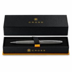 Bút Bi Nước Cross ATX Xám Titan Nhám 885-46 – Vân Kim Cương, Ngòi 0.7mm, Mực Gel Mượt Kèm Hộp Hãng Cao Cấp
