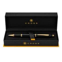 Bút Bi Nước Cross Century II 414-1 – Sơn Mài Đen Bóng, Mạ Vàng 23K, Mực Gel 0.7mm Êm Mượt Kèm Hộp Hãng Cao Cấp