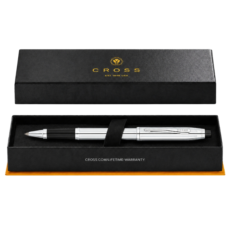 Bút Bi Nước Cross Century II Mạ Chrome Bóng 3504 – Ruột Gel #8523 Viết Mượt, Thay Ruột Linh Hoạt, Kèm Hộp Quà