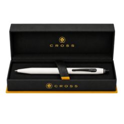 Bút Bi Nước Cross Click AT0625-3 – Sơn Mài Trắng Ngọc Trai, Nút Bấm Tiện Dụng, Mực Gel 0.7mm Kèm Hộp Hãng Cao Cấp