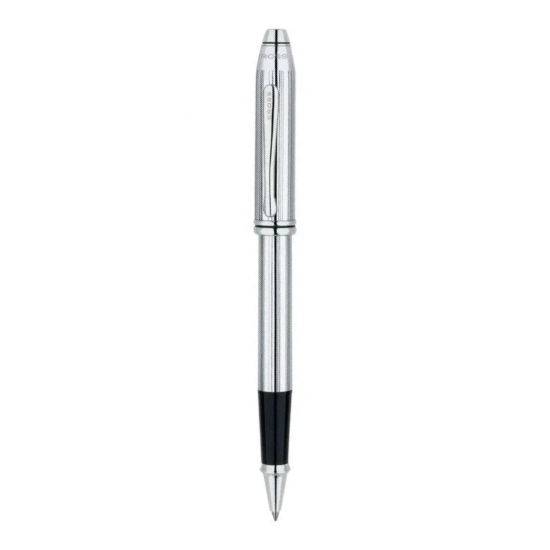 Bút Bi Nước Cross Townsend 535 Mạ Chrome Bóng – Họa Tiết Đường Thẳng, Ruột Gel #8523, Nắp Bấm Kèm Hộp Cao Cấp - Ảnh 3