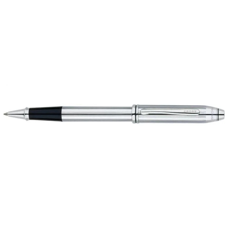 Bút Bi Nước Cross Townsend 535 Mạ Chrome Bóng – Họa Tiết Đường Thẳng, Ruột Gel #8523, Nắp Bấm Kèm Hộp Cao Cấp - Ảnh 4