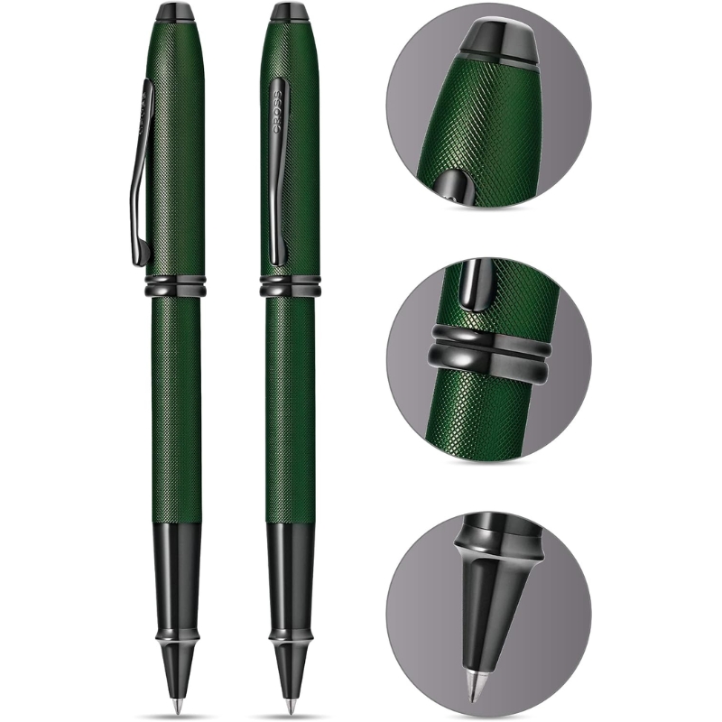 Bút Bi Nước Cross Townsend AT0045-63 – Xanh Midnight Green, Vi Khắc Micro-Knurl, Viết Gel Êm Mượt Kèm Hộp Hãng Cao Cấp - Ảnh 6