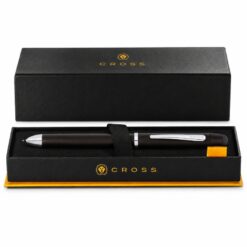 Bút Đa Chức Năng Cross Tech3+ AT0090-3 Màu Đen Ánh Lụa – 3 Ngòi Viết, Stylus Cảm Ứng, Cơ Chế Xoay Kèm Hộp